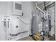 Functional basement featuring mechanical and plumbing, and a painted concrete floor at 1931 Brentwood Dr, Anderson, IN 46011