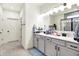 Modern bathroom with double vanity, ample counter space, and sleek lighting at 2612 Ruffian Dr, Westfield, IN 46074
