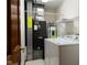 Laundry room featuring a washer, dryer, water heater and HVAC system, making chores a breeze at 413 Blue Spring Dr, Indianapolis, IN 46239