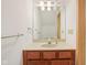 Half bathroom featuring a pedestal sink with modern fixtures and recessed lighting at 430 Oakbrook Dr, Columbus, IN 47201