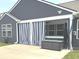 Relaxing backyard patio with curtains, hot tub, and privacy fence at 4420 Wild Turkey Dr, Indianapolis, IN 46239