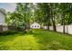 Spacious backyard with lush green grass and mature trees, offering privacy at 5919 Central Ave, Indianapolis, IN 46220