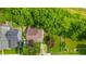 A bird's eye view of the home's roof and surrounding mature trees at 602 Prospect St, Indianapolis, IN 46203