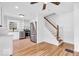 Bright kitchen features stainless steel appliances and a classic white cabinets at 6235 N Temple Ave, Indianapolis, IN 46220
