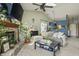 Inviting living space with vaulted ceilings, fireplace, and comfortable seating arrangement at 8526 Country Meadows Dr, Indianapolis, IN 46234