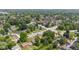 An aerial view of a quiet, tree-filled neighborhood with tidy lawns, well-kept homes, and easy access to roads at 1020 N Ritter Ave, Indianapolis, IN 46219