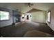 Spacious living room features a brick fireplace and a vaulted ceiling at 1082 E County Road 400 S, Clayton, IN 46118