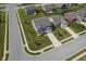 Bird's eye view of a residential neighborhood with a blue two-story house at 1278 W Limestone Way, Fortville, IN 46040
