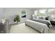 Serene bedroom with neutral tones, featuring two windows, a cozy rug and stylish decor at 16714 Oak Rd, Westfield, IN 46074