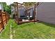 Backyard deck featuring seating and pergola at 1702 Kessler Blvd E Dr, Indianapolis, IN 46220