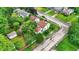An aerial view of a cozy home featuring mature trees and a well-maintained, fenced backyard, situated in a friendly neighborhood at 1904 N Bosart Ave, Indianapolis, IN 46218