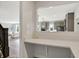 Bright kitchen view showcasing gray cabinets, pendant lighting, and stainless steel appliances from the entry way at 2074 Tompkins Dr, Westfield, IN 46074