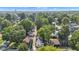 Aerial view of a neighborhood with tree-lined streets and single-Gathering homes at 247 N 14Th St, Noblesville, IN 46060