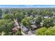 Aerial view of a residential neighborhood with mature trees and well-maintained homes under a bright sky at 247 N 14Th St, Noblesville, IN 46060