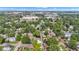 This aerial view shows how the home is in a tree-filled neighborhood at 247 N 14Th St, Noblesville, IN 46060