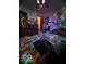 Bedroom illuminated with colorful disco lights at , Shelbyville, IN 46176