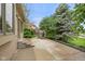 Spacious backyard patio features a playhouse and steps up to the main home at 5274 Brooks Bnd, Greenwood, IN 46143