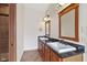 Bathroom features double sinks with vanity and granite counter at 5274 Brooks Bnd, Greenwood, IN 46143