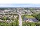 Expansive aerial view highlighting the neighborhood, showcasing convenient access to shops, restaurants, and local amenities at 54 Horseshoe Ln, Carmel, IN 46033