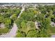 Aerial shot of a home on a spacious lot surrounded by mature trees, offering privacy and a serene atmosphere at 54 Horseshoe Ln, Carmel, IN 46033