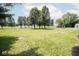 Expansive back yard features mature trees, a fire pit, and offers ample space for outdoor activities at 5707 In-234, McCordsville, IN 46055