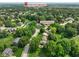 Aerial shot showing the property's proximity to Center Grove High School and local amenities at 6118 Deerwood Dr, Greenwood, IN 46143