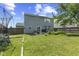 Green backyard with a well-maintained lawn, wooden fence, patio, and lots of room to play at 6563 Enclave Blvd, Greenwood, IN 46143