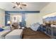Open concept living room with hardwood floors, modern decor, and an inviting atmosphere at 6563 Enclave Blvd, Greenwood, IN 46143