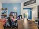 Home office space with desk. Has view into other rooms, and lots of light at 6563 Enclave Blvd, Greenwood, IN 46143