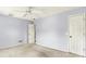 This bedroom has neutral walls and carpet, and multiple entrances to other rooms at 7337 Wythe Dr, Noblesville, IN 46062