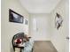 Inviting entryway featuring an accent bench and neutral walls at 8038 Sydney Ln, Avon, IN 46123