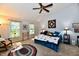 The main bedroom features bright windows, a ceiling fan, and ample space for comfortable living and relaxation at 8460 Brittany N Ct, Indianapolis, IN 46236