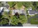 Aerial shot of property and its surrounding greenery with swimming pool and circular drive at 9420 N Kenwood Ave, Indianapolis, IN 46260
