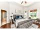 Relaxing main bedroom with a tray ceiling, neutral tones, and lots of natural light at 117 Sawgrass Ct, Lebanon, IN 46052