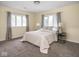 Bright bedroom with two side tables, two windows and neutral decor at 1207 Pickwick Pl, Indianapolis, IN 46208