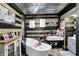 Elegant bathroom with a freestanding tub and modern vanity at 121 Ursal Ln, Greenwood, IN 46143