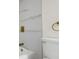 Tastefully designed bathroom features gold hardware and modern finishes at 1217 Newman St, Indianapolis, IN 46201