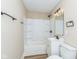 Clean bathroom features a new sink and a tub with shower combination at 2359 N Gale St, Indianapolis, IN 46218