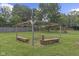 Backyard features a fire pit and seating for entertaining at 330 S Green St, Brownsburg, IN 46112