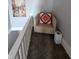 Cozy landing area featuring a comfortable chair, side table, and stylish decor at 4740 Milton St, Coatesville, IN 46121