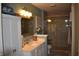 Spa-like bathroom with a glass-enclosed shower and vanity at 7357 Lake Lakota Dr, Indianapolis, IN 46217