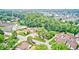 An aerial view captures homes nestled amongst mature trees at 7724 Eagle Valley Pass, Indianapolis, IN 46214
