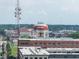 An eye-level view of the Carmel water tower; the Carmel, Indiana skyline is in the background at 80 Monon Blvd, Carmel, IN 46032