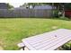 Spacious, grassy backyard featuring a picnic table, perfect for outdoor activities and relaxation at 103 Bentwood Dr, Greenwood, IN 46143