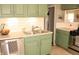 This is a well organized kitchen, complete with stainless steel dishwasher at 103 Bentwood Dr, Greenwood, IN 46143