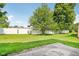 A backyard with a well-manicured lawn and a concrete patio at 1138 Topp Creek Dr, Indianapolis, IN 46214