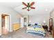 Bedroom features neutral walls, carpet, and vaulted ceiling at 1314 Old Heritage Pl, Greenwood, IN 46143