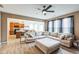 The living room flows into the kitchen and breakfast nook, creating an open floor plan at 1381 Delacorte Cir, Shelbyville, IN 46176
