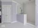 This bathroom features a glass walk-in shower with white tiled walls at 14301 W County Road 300 S, Daleville, IN 47334