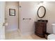 Bathroom featuring a marble countertop sink and a walk-in shower at 14301 W County Road 300 S, Daleville, IN 47334